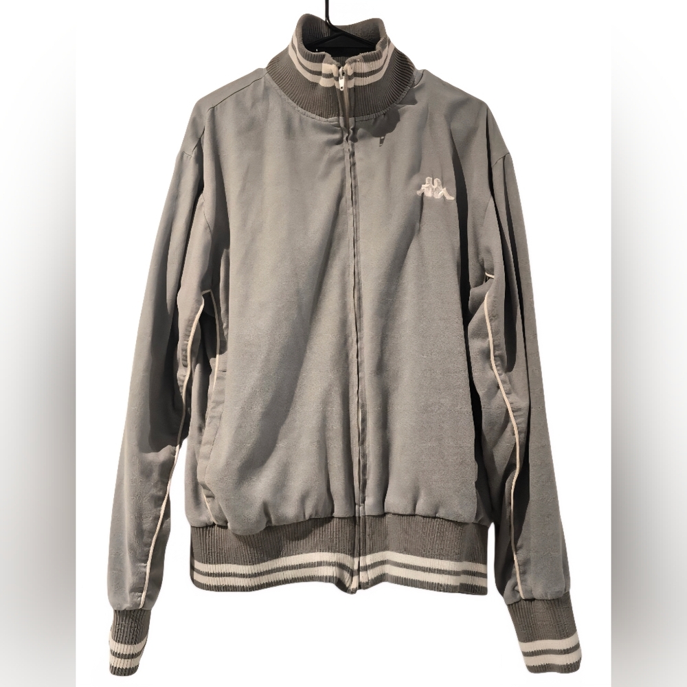 Kappa Gray Track Jacket Size Large